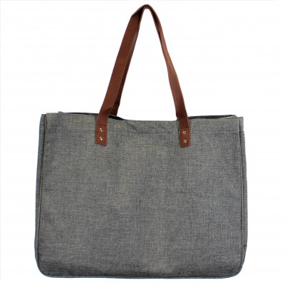 9220- GREY CANVAS TOTE BAG